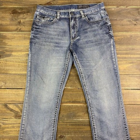 T.K. AXEL Treadwell Relaxed Straight Men's Denim Jeans Size 34/30 - Picture 3 of 7